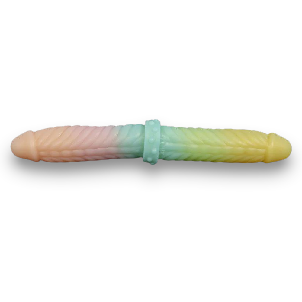 Whimsical Ribbed Double Ended Dildo